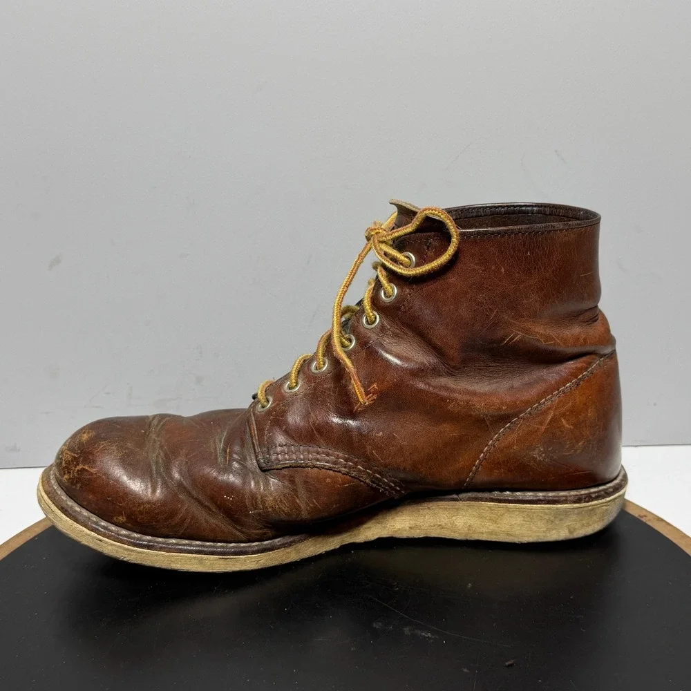 Red Wing 9111 Boots Men Size 10 D Heritage Round Toe‎ Brown Leather USA Workwear